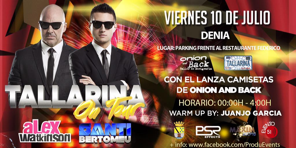 SantiBertomeu's tweet photo. ★TALLARINA ON TOUR en DÉNIA★

Haz RT y participa en el Sorteo de 5 Consumiciones Gratis!! Este Viernes se liaaa 😂 😂😂 http://t.co/FdBtQgN9ca