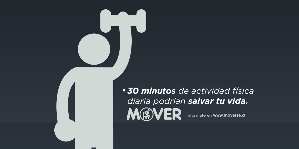 MoverseCL's tweet photo. ¡Aún estás a tiempo! 30 minutos de actividad física al día pueden salvar tu vida  #ElSedentarismoMata http://t.co/BmmsWhz3mW