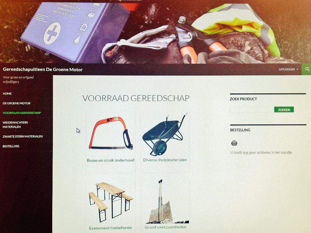Na een paar dagen hard werken, begint de website gereedschap uitleen <a href="/degroenemotor/">De Groene Motor</a> vorm te krijgen #trots