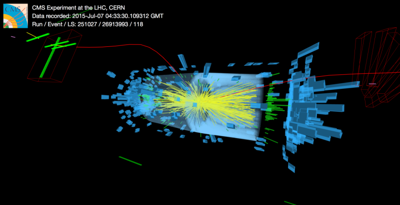 CERN's tweet photo. Back in collision mode! LHC experiments resume physics data collection http://t.co/npIQpV17Gz http://t.co/mXjY6FKkJA