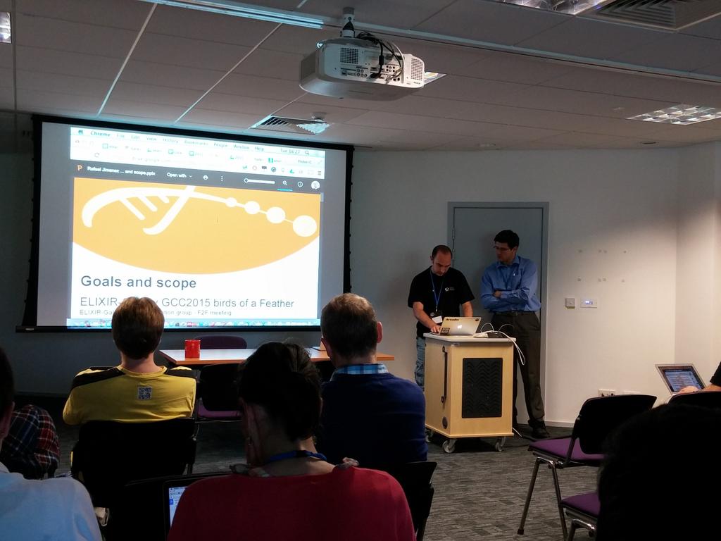 Elixir - Galaxy workshop has just started. Intro by <a href="/manuelcorpas/">Manuel Corpas</a> and Rafael Jimenez