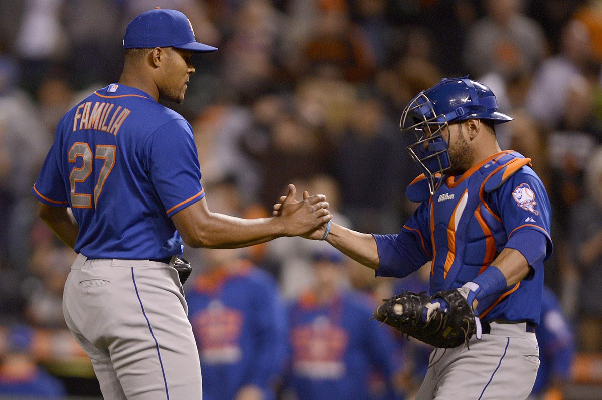 Mets's tweet image. When he enters, it usually means the night is over. Last night was no different. #VoteFamilia atmlb.com/1LQDySy
