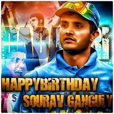 Happy birthday dada...my most fav and legend ..best captain Sourav Ganguly..the king ..HBD DADA...proud Gangulian.. 