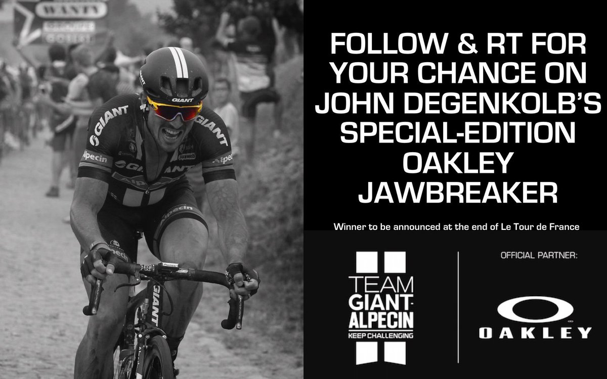 Follow &amp; RT for a chance to win this special-edition @Oakley Jawbreaker worn by <a href="/johndegenkolb/">John Degenkolb</a> during @letour st. 4.