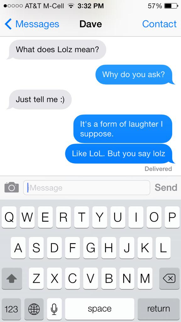 sarahschuler00's tweet photo. Hahahah Anna and Dave were texting and she said "lolz" but he didn't know what it meant. We compared notes. http://t.co/PCWctW1MSu