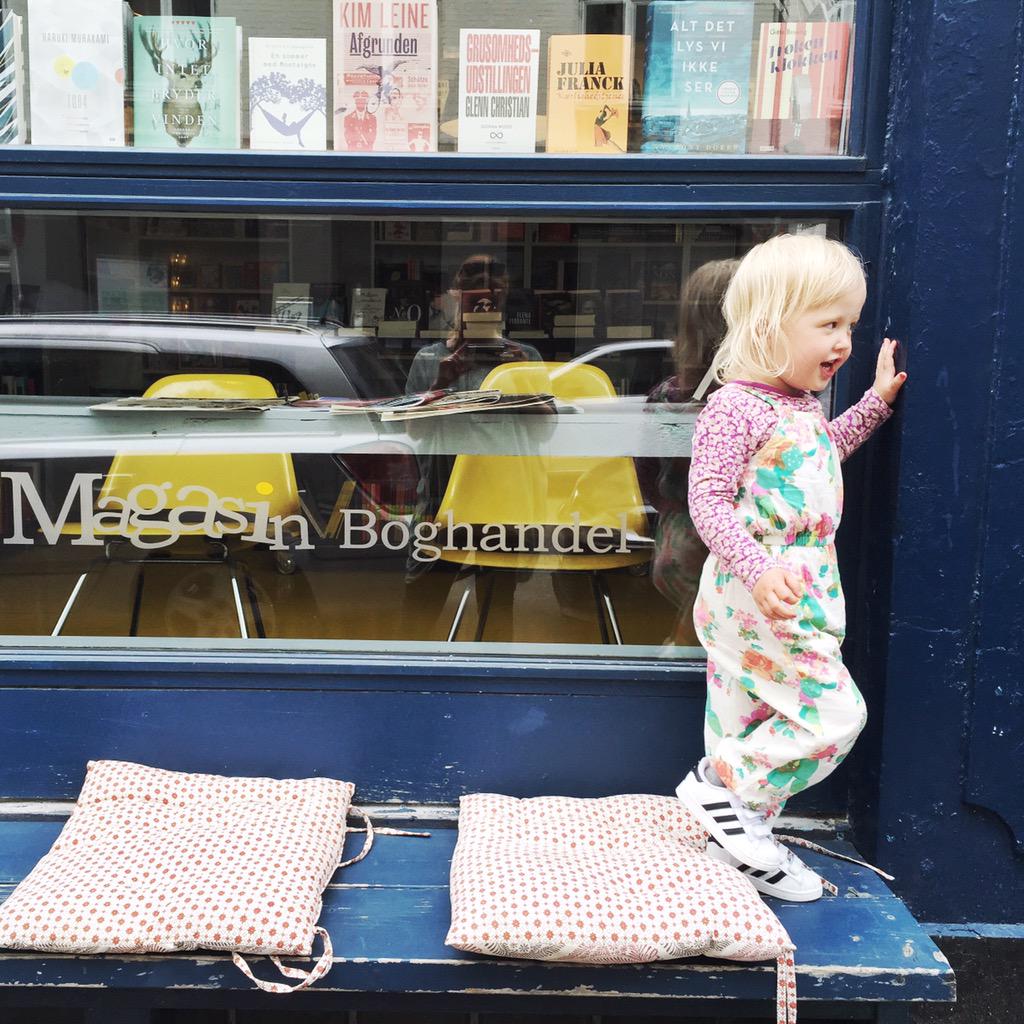 MLarsen_studio's tweet photo. Fab book store. Had to bring this little sunshine on location today. http://t.co/bChYXCicoG