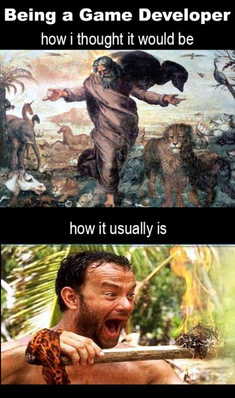 ScruffyFurn's tweet image. The realities of being a game dev #CodeGoa