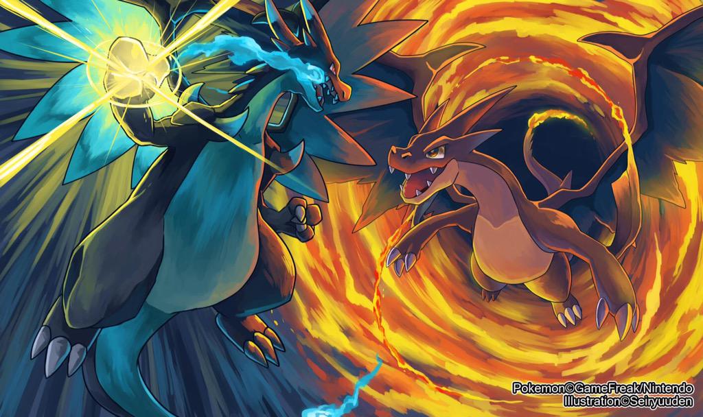 PokemonDBZFan's tweet photo. RT For Mega Charizard X Or FAV For Mega Charizard Y #Pokemon http://t.co/TVF6wvCKhK