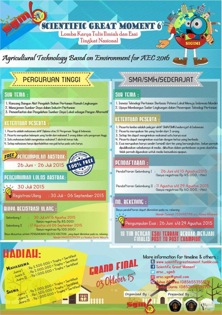 Ayo buruan daftar di ajang bergengsi SGM6 @arsc_sgm6 @arsc_sgm <a href="/ARSCFTPUB/">ARSC FTP UB</a>  #SGM6 #BerkaryaTanpaBatas