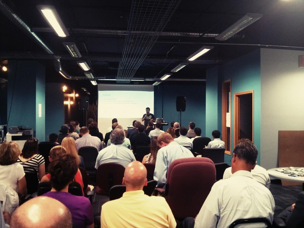 DigBuffalo's tweet photo. We @DigBuffalo #pitchin nights @aHealthTech studios! Proud our @wnyINCUBATORS #BuffSandbox teams got to present! http://t.co/KFGCYgw3US