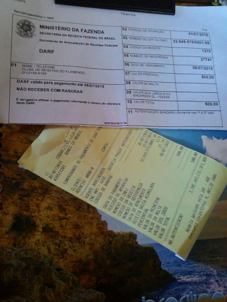 yangabrielCRF's tweet photo. Só pra constar, o Acre passa a existir no universo rubro negro. Primeiro DARF de R$ 500,00 pago. @FlaemDia, eu apoio. http://t.co/5hCzXYXS2z