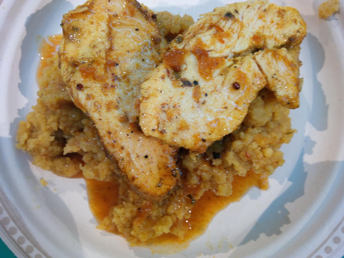 DTKitchener's tweet photo. Tandoori Chicken with Couscous from @StonegateBistro #BMFEats http://t.co/iM2lTajIRg
