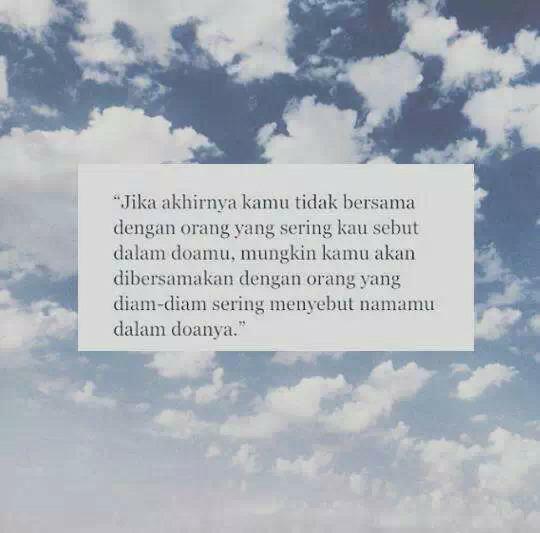 "Suka dalam diam, doa dalam diam."

Perfect.