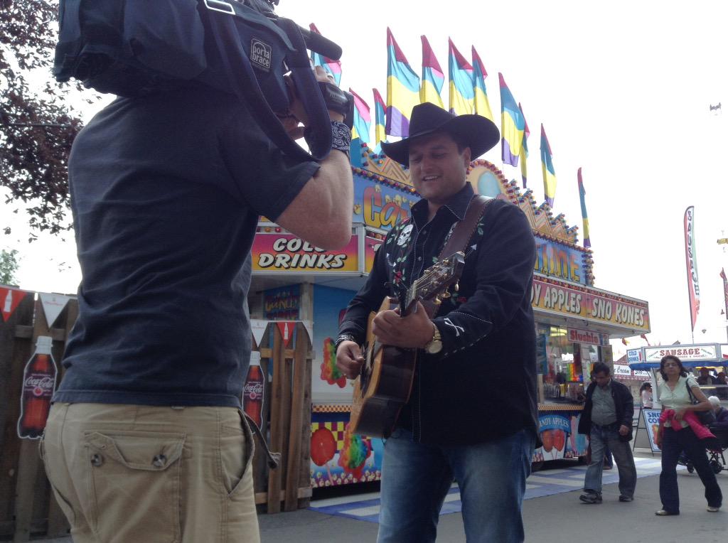 Filming today with #NashvilleNorth performer <a href="/trevorpanczak/">Trevor Panczak</a> <a href="/calgarystampede/">Calgary Stampede</a> @ShawTVCalgary #SaddleUp