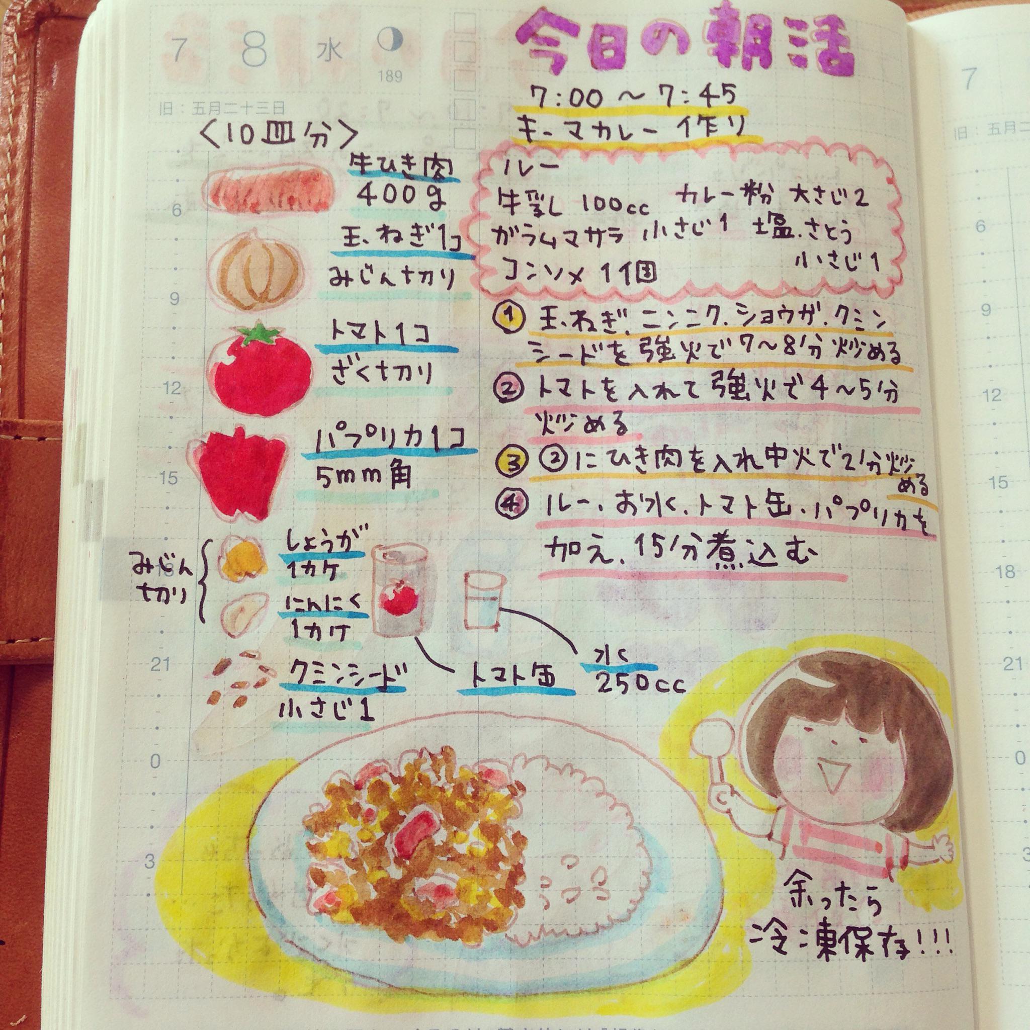 成瀬 瞳 ふっとりさん発売中 今日の朝活 キーマカレー作り テレビで見たレシピに色々アレンジしたらこうなりました 15 07 08 朝活 ほぼ日手帳 ほぼ日 手帳 イラスト イラストレーター カレー 冷凍保存 キーマカレー レシピ 主婦 Http T Co 成瀬 瞳 ふっとりさん発売中 今日の朝活 キーマカレー作り テレビで見たレシピに色々アレンジしたらこうなりました 15 07 08 朝活 ほぼ日手帳 ほぼ日 手帳 イラスト イラストレーター カレー 冷凍保存 キーマカレー レシピ 主婦 Http T Co