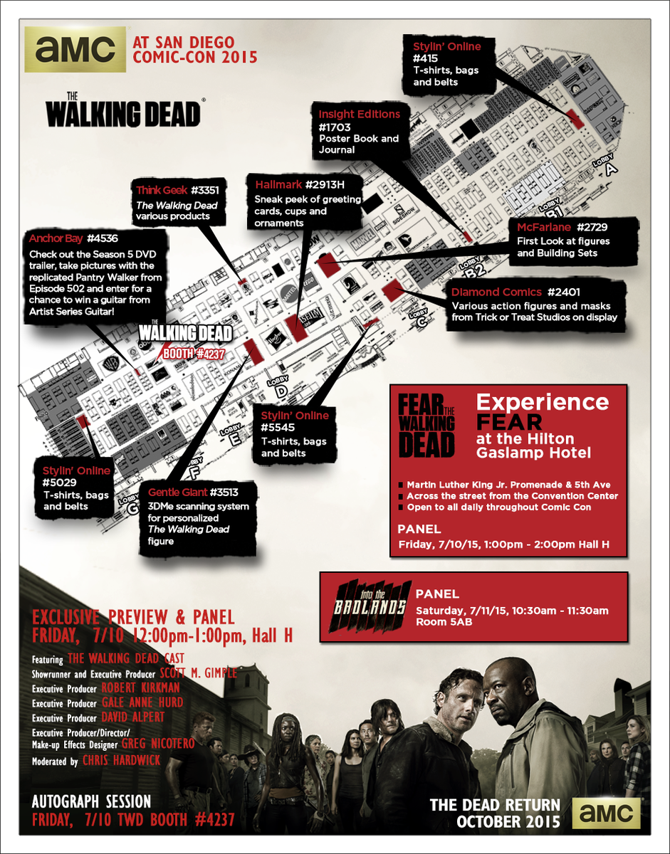 WalkingDead_AMC's tweet photo. Are you ready for #TheWalkingDeadSDCC? We’ve got you covered with killer booths, panels and more. http://t.co/XJwtEZBwgZ