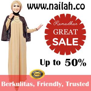 Ramadhan Great Sale, Diskon Up to 50% All item.
Web: wwe.nailah.co
Sms:087887182020
Bb:748A8C99
IG:@nailahco