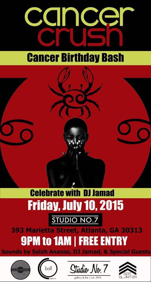 courtneydwlett's tweet photo. Excited the #birthday boy @djjamad will be spinnin' w/ DJ @salahananse THIS FRIDAY 4 #CancerCrush @ #StudioNo7! #ATL http://t.co/UxSQ6VJ7e4