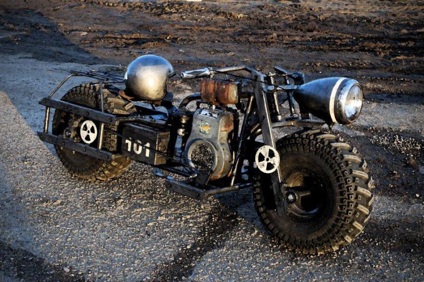 Fallout4Bethesd's tweet photo. Парень из USA своими руками собрал мотоцикл в стиле #Fallout / http://t.co/MYqrpMcGgy #Bike http://t.co/iA3r3H6KQ5