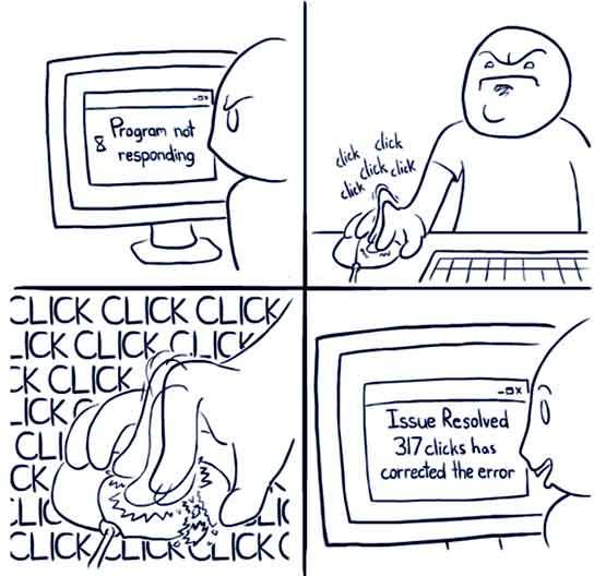 PCGuiders's tweet photo. Don't click your frustrations out... Call PC Guiders to solve your computer problems. 850.727.5844 @PCGuiders http://t.co/i3MgriwWJ9