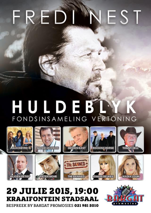 Bespreek julle kaartjies vroegtydig vir die Huldeblyk fondsinsameling konsert op 29 Julie. Bespreek by 0219815010