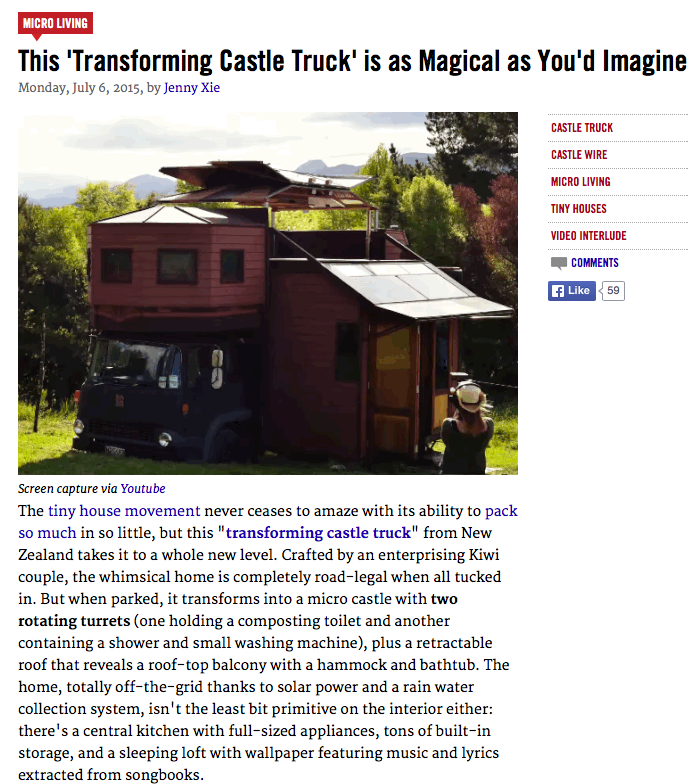 telemonitorinc's tweet photo. #microliving "Transforming Castle Truck" is a magical-   http://t.co/VFb6I47VEM 
Designed by a New Zealand couple. http://t.co/TjUw3I25pD