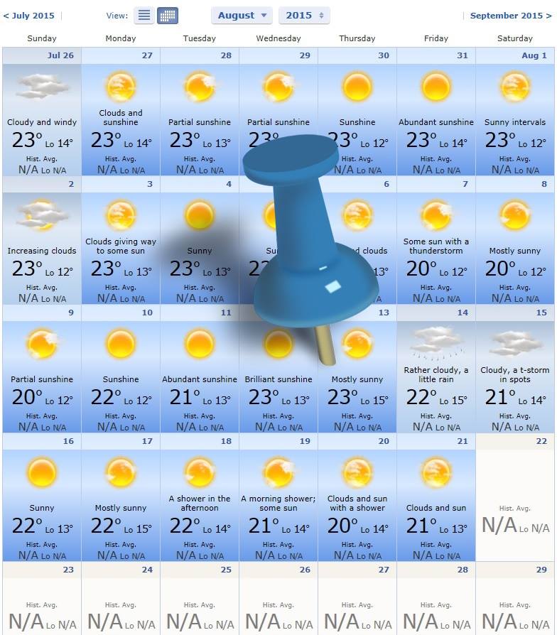 Morning Coach Trippers!! Check out the long range weather forecast... It's looking good! More seats are available...