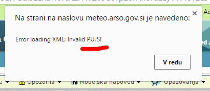 bungee75's tweet photo. Greš na stran od ARSA (kar je pač popularno trenutno) In dobiš napako.
Hvala za opis napake :D @meteoSI
#pujs http://t.co/AvsLCx8Z1d