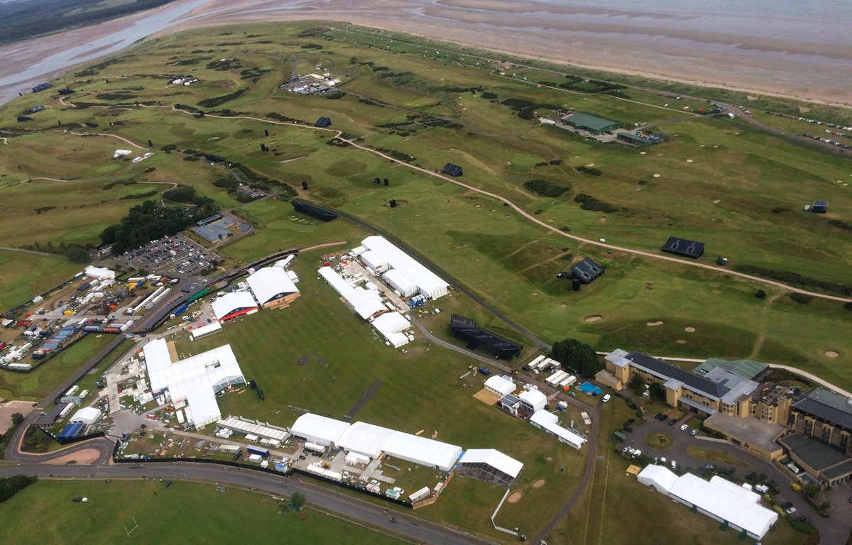 TheOpen's tweet photo. St Andrews from the sky. The Old Course is looking fantastic with just over 1 week to go.
#TheOpen #StAndrews http://t.co/h9KEmgDuzw