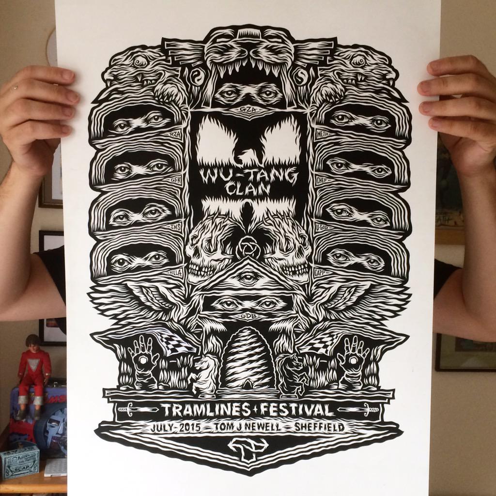 tomjnewell's tweet photo. #WuWednesday!
My finished @WuTangClan x @tramlines A2 ink drawing for Tramlines Gig Poster Show. @MuseumSheffield. http://t.co/b50AlEx4Jn