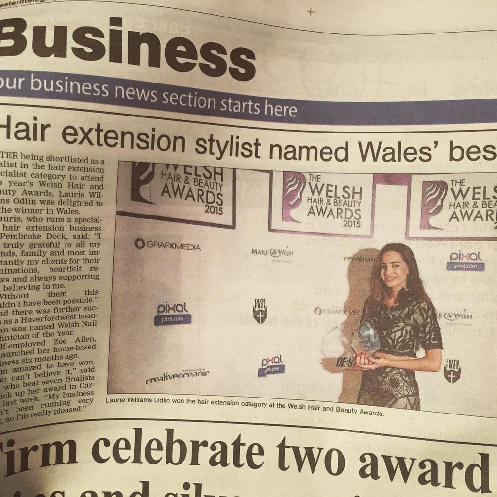 Hair_Specialist's tweet photo. Feeling proud seeing myself in the local press! Number one in wales ππππ» @CreativeOceanic #whaba http://t.co/T0wJ8kaGeZ
