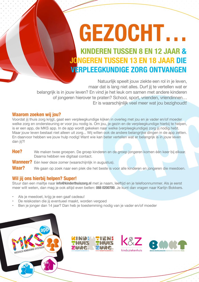 GEZOCHT! Kinderen + jongeren die durven te vertellen wat er, naast de zorg, allemaal belangrijk is in hun leven.