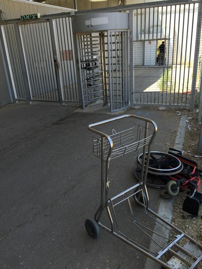 Says it all:The abandoned wheelchair at the Erez crossing into Gaza: they wouldnt open the bigger gate to let it thru