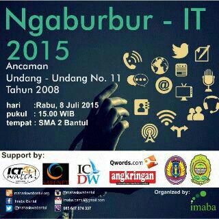 Sore ini di SMA 2 Bantul ada Ngabubur-IT 2015 "Internet &amp; UU ITE" silakan merapat!