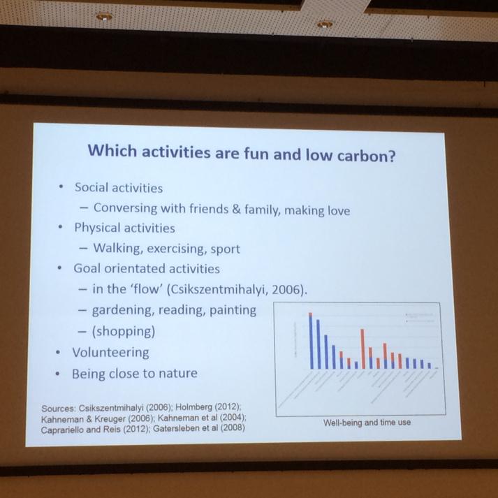LorraineSugar's tweet photo. Angela Druckman lists activities that are fun and #lowcarbon, though warns that children are high carbon #isie2015 http://t.co/CVQHOobQNz