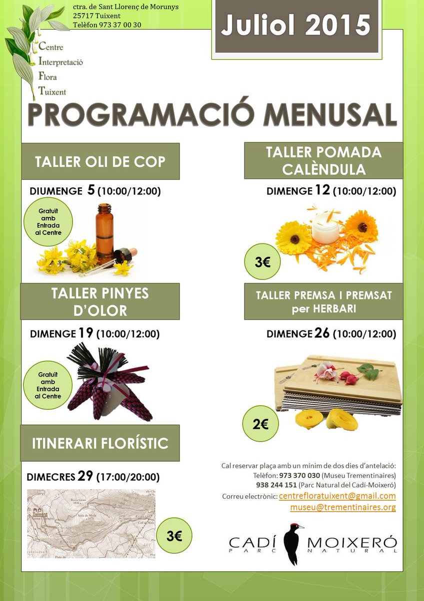 FloraTuixent's tweet photo. Ja tenim a punt la programació per al mes de juliol #cadí #tuixent #formacio #flora http://t.co/pDZIpdmFIn
