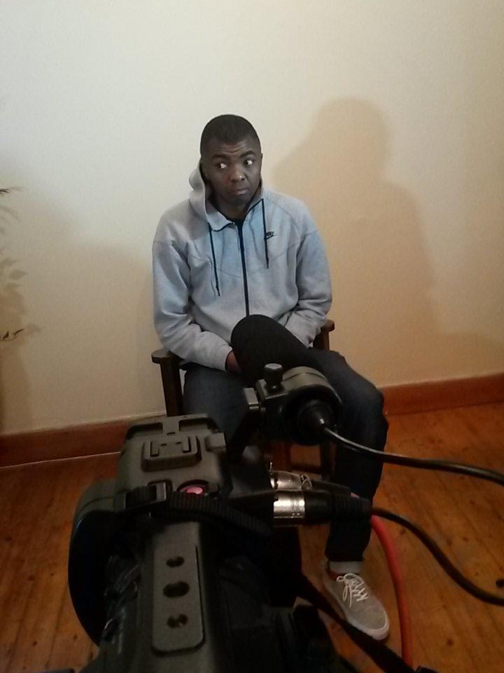 Sisipho__'s tweet photo. About to interview @loyisogola about satire in South Africa #NAF2015 #CUETV http://t.co/LdTjG4eAq2