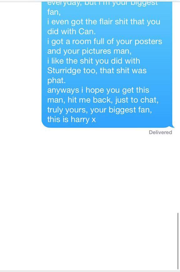 NOT_MOTD's tweet photo. Liverpool fan drops a message to Raheem Sterling. http://t.co/bP4qfdY7YZ