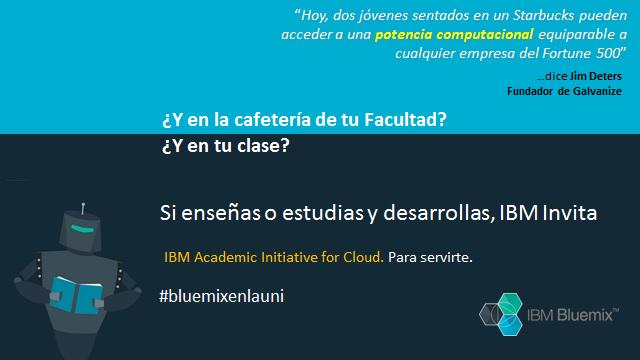 marodoller's tweet photo. IBM abre a la universidad su plataforma cloud para desarrolladores. Gratis.  #bluemixenlauni http://t.co/Hz4Qslmq1y http://t.co/WChjLzFbxF