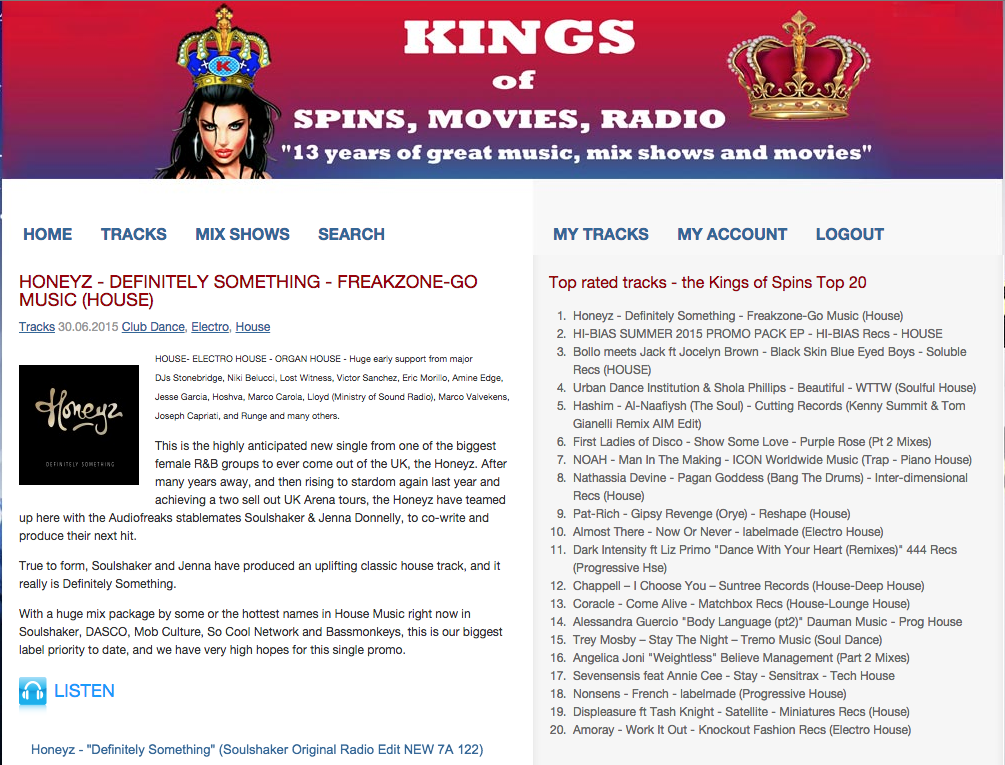 Soulshaker_main's tweet image. @HoneyzOfficial #Honeyz #DefinitelySomething still @ #1 in Radio Charts after 3 weeks #Soulshaker - Congrats Honeyz