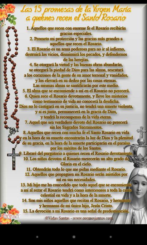 Mensajes Garabandal on Twitter: "Las 15 promesas la Virgen María a quienes recen el Santo Rosario. /