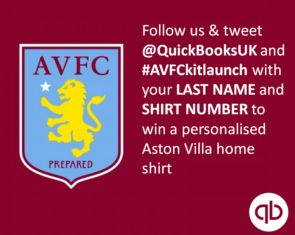 QuickBooksUK's tweet photo. Win your own @AVFCOfficial home shirt! Tweet us with #avfckitlaunch to enter. 

T&amp;Cs: http://t.co/pAUb0d3Kfl http://t.co/ECebi4VN5c