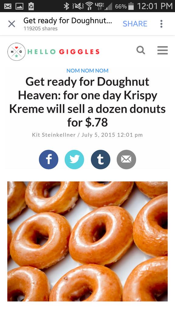 abby19972009's tweet photo. Just go the the Krispy Kreme Doughnut page on Facebook and this this offer, you're welcome!😉 http://t.co/uGpzEHoG8n
