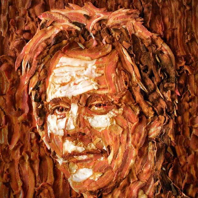 Bacon to Bacon... Happy Birthday Kevin Bacon! Art by Jason Mercier.    