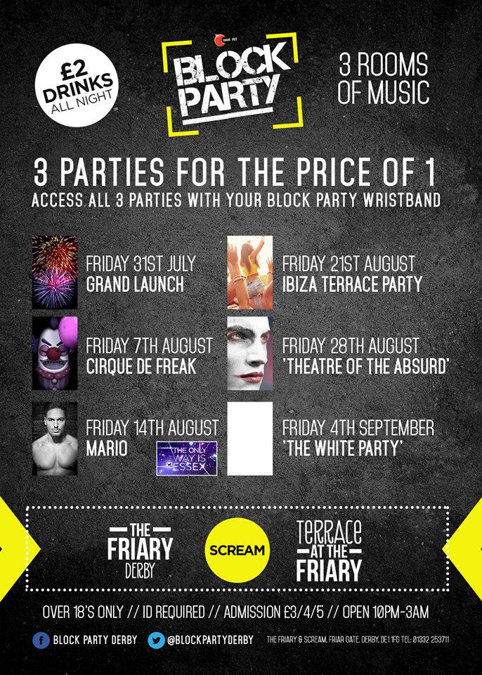 BlockPartyDerby's tweet photo. On July 31st We're bringing you something special Derby! 
@Friary_Scream
@screamderby http://t.co/5fdShbx9wl