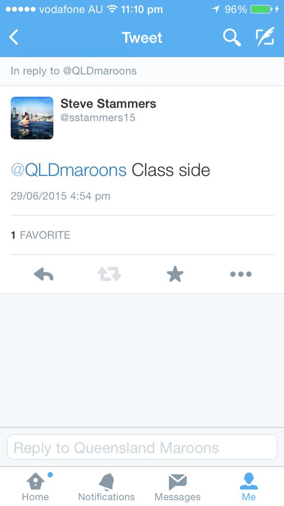 sstammers15's tweet photo. While everyone was talking up NSW... you know who to listen to... #origin2015 http://t.co/35OkKnOQxq
