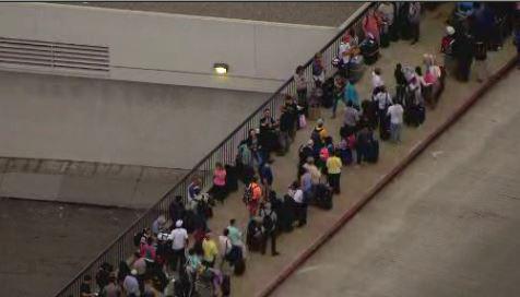 NBCLA's tweet photo. Travelers waiting in long lines outside #LAX after #UnitedAirlines grounds flights.
http://t.co/cE6jFdKg7W http://t.co/MGOTorhLMH