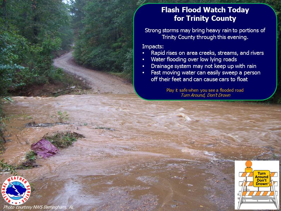 NWSEureka's tweet image. #FlashFlood Watch today for #TrinityCo 
Heavy rain expected through this evening.
Turn Around, Don't Drown
#cawx