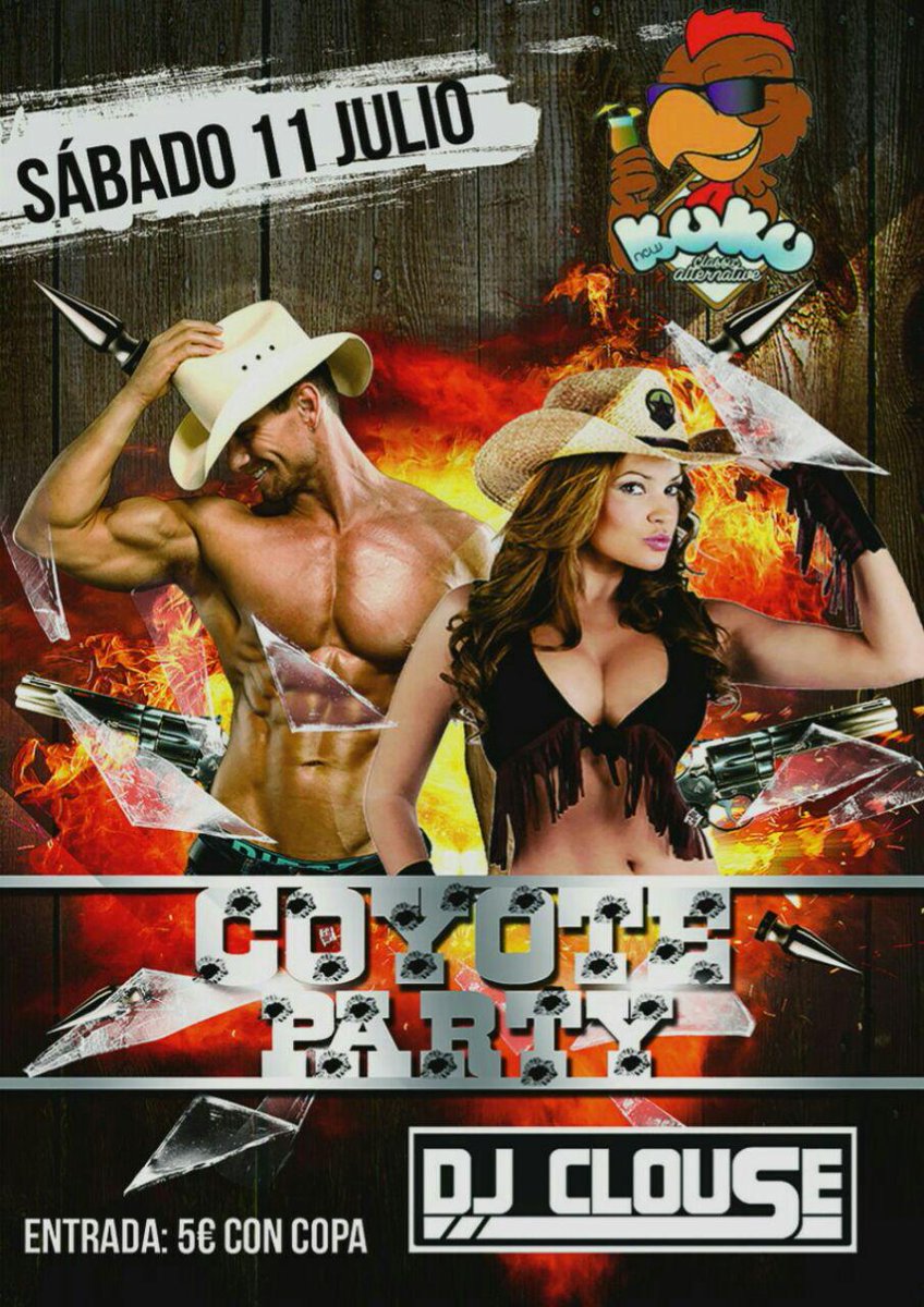 Coello91's tweet photo. Sábado 11 Julio COYOTE PARTY en Terraza de Verano New Kuku!! Gogos, chupitos, el mejor ambiente y la mejor música!! http://t.co/ahJi6bhLZo