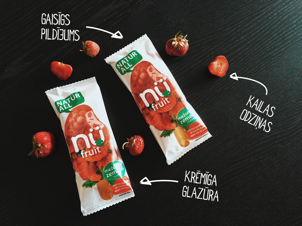 Ja esi īsts zemeņu mīlis, tad Tev noteikti jānobauda Nü Fruit zemeņu saldējumi - mežonīgo zemeņu un lielo zemeņu!